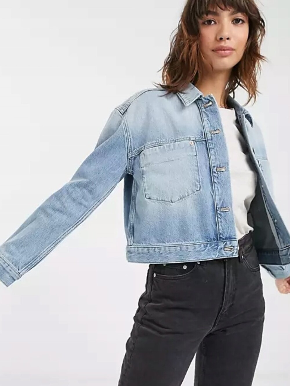 French Connection Crop Denim Jacket for Women